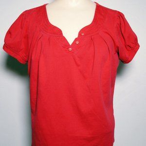 Womens short-sleeve blouse, red, Small